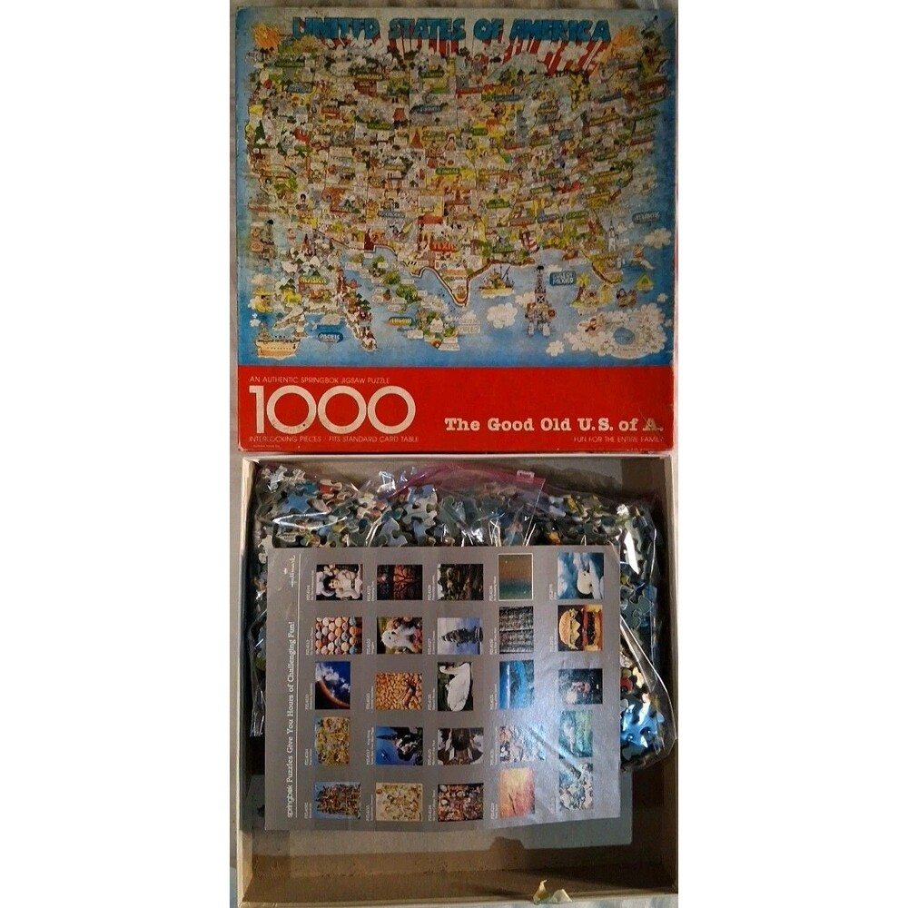 Vintage Springbok GOOD OLD U.S. OF A. 1000 Pieces Bob Martin COMPLETE - Picture 3 of 3